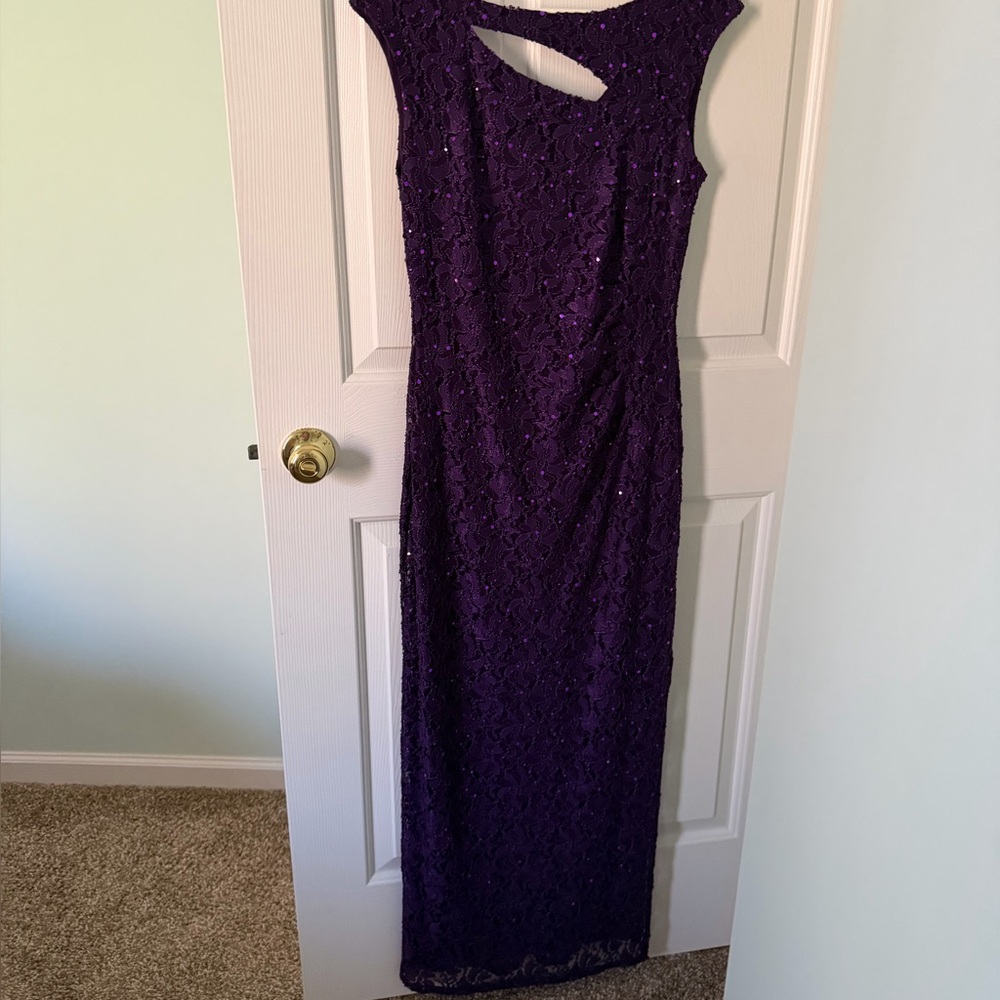 Connected Apparel Deep Purple Backless Dress
